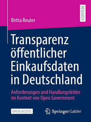 cover image of Transparenz öffentlicher Einkaufsdaten in Deutschland